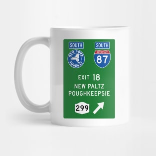 New York Thruway Southbound Exit 18: New Paltz Poughkeepsie Gunks Mug